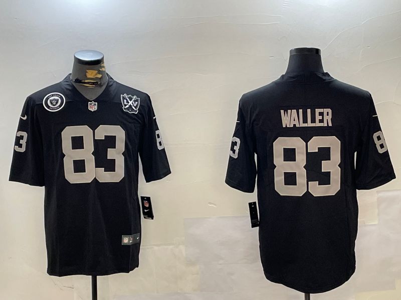 Men Oakland Raiders #83 Waller Black Second generation 2024 Nike Limited NFL Jersey style 4